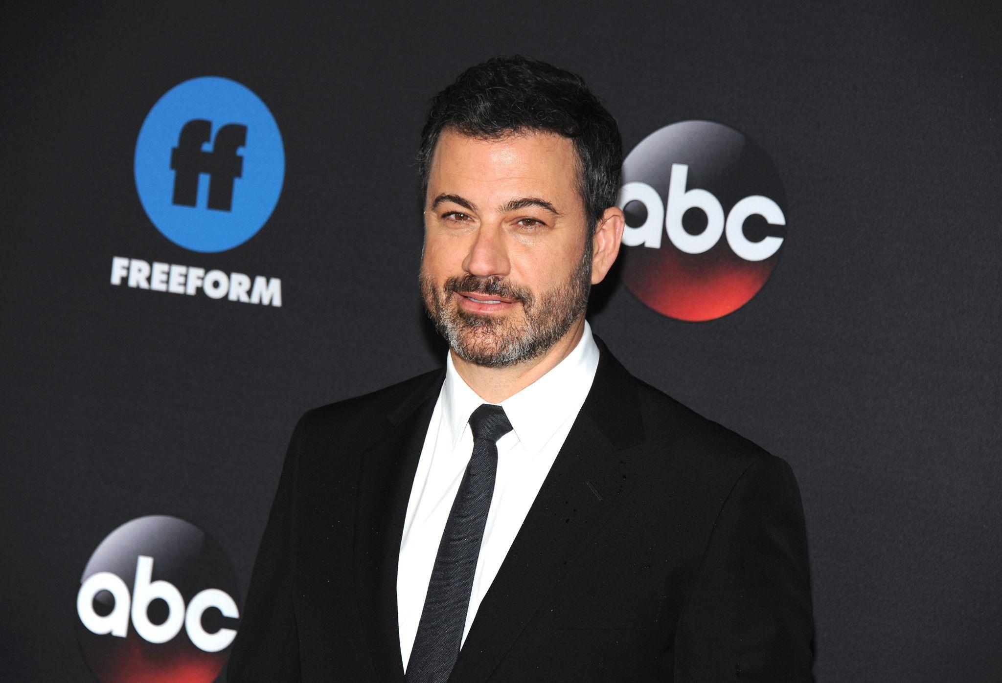 Jimmy Kimmel wears a suit and tie at the ABC Upfronts
