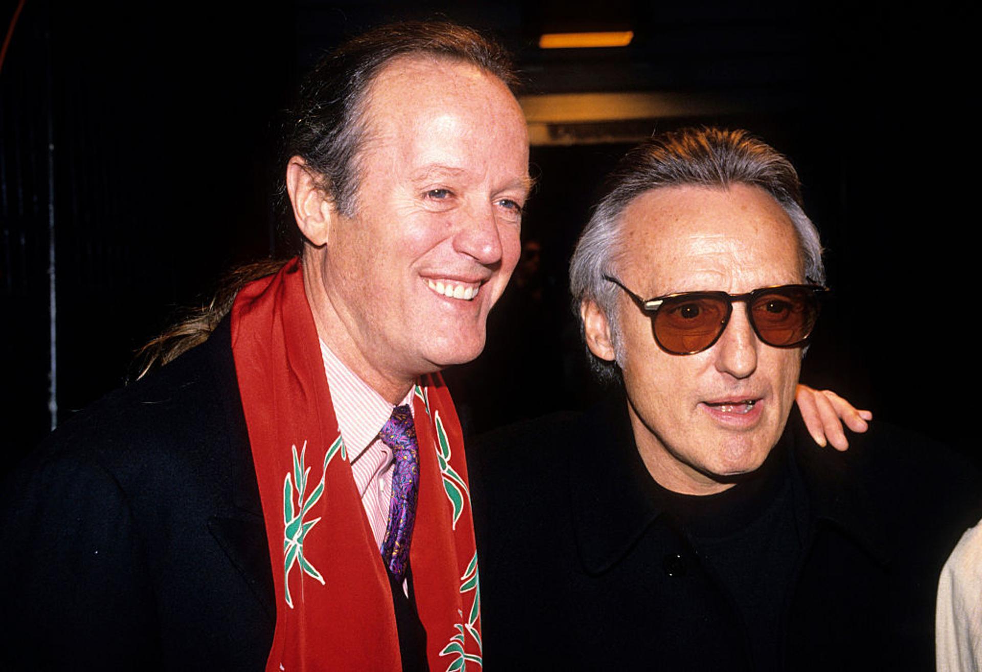 Peter Fonda and Dennis Hopper pictured together at the Red Rock West Premiere Party at Club USA 1994
